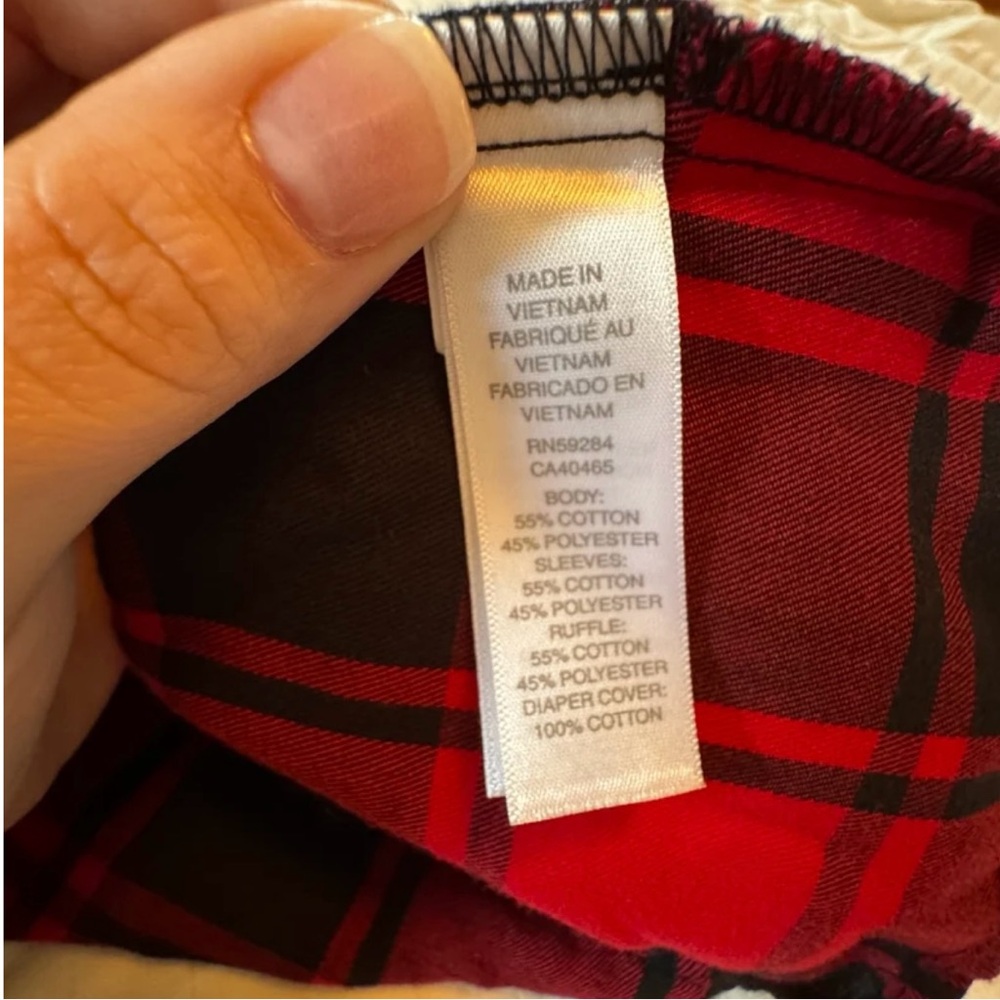 The Children’s Place red Buffalo Check Flannel Dress 3-6 months EUC - Picture 6 of 6